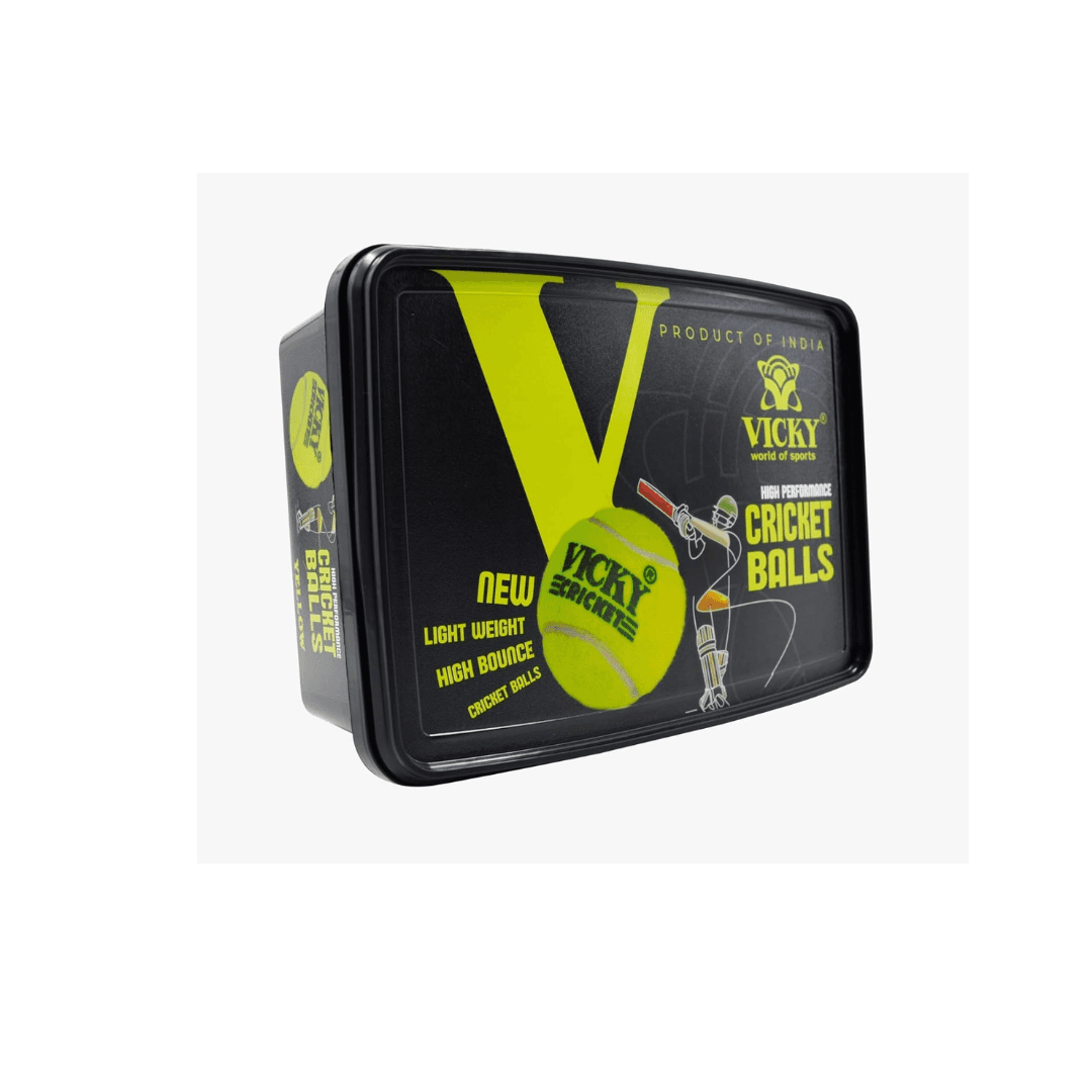 VICKY GREEN LIGHT Yellow Tennis/Cricket Ball ( Pack of 6 )